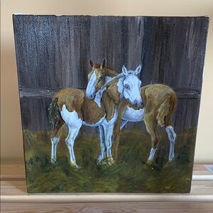 Brown and White Horse Art Canvas